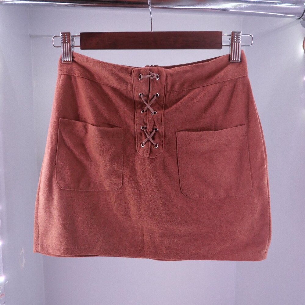Suede Mini Skirt With Pockets